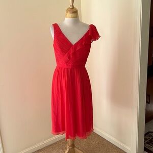 NWT! J. CREW Size 6 silk chiffon coral ruffled dress